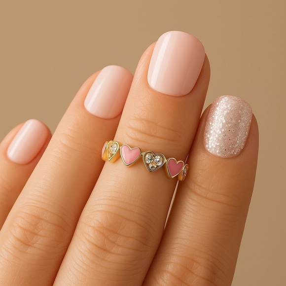 Gold and Multicolor Ring Set - Picture 4 of 5